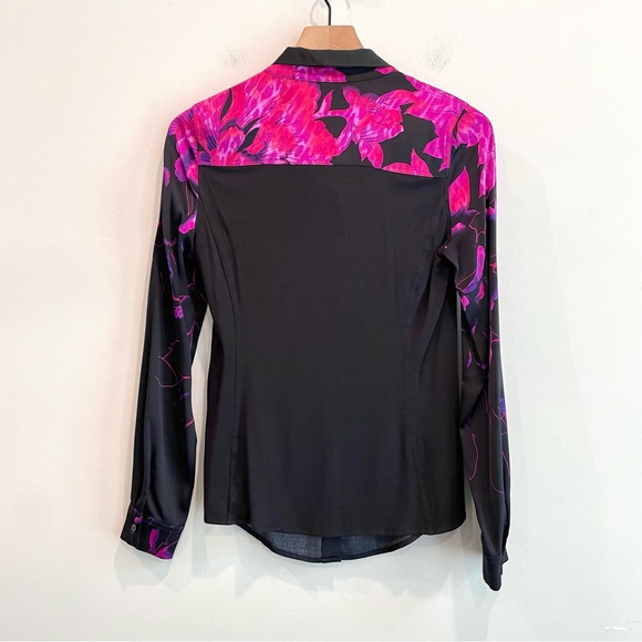 Elie Tahari Saks Fifth Exclusive Silk Stretch Button Down Shirt - Picture 9 of 12